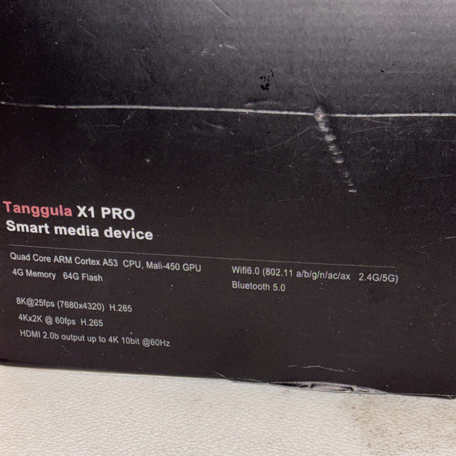 Tanqgua X1 PRO Android TV Box Wi‑Fi 6 Bluetooth 8K HDR10+ 64GB HDMI