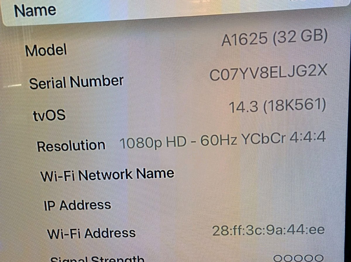 Apple TV HD 4th Gen 32GB Model A1625 Power Cord HDMI Cable & Remote, Reset