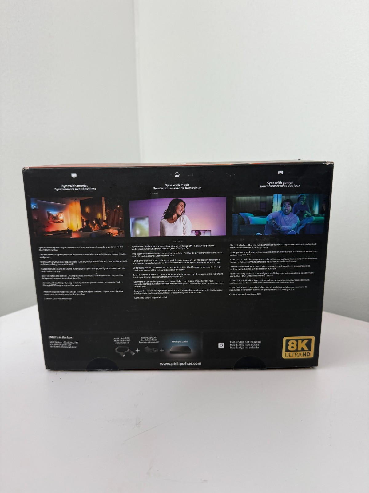 Philips Hue Play HDMI Sync Box 8K Smart Lighting Sync HDMI 2.1 Open Box