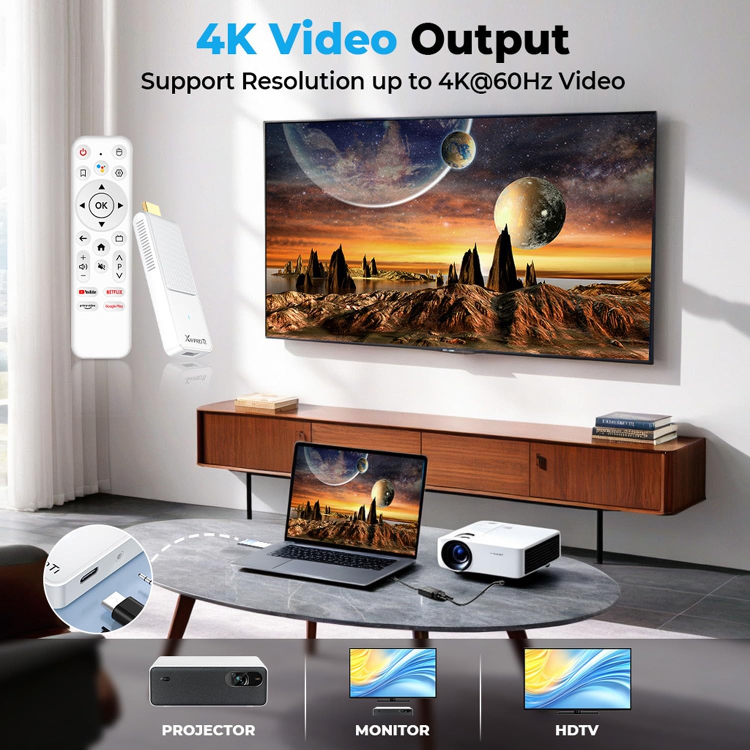 Android TV Stick 4K, 2025 TV Stick Android 14.0 2GB RAM 16GB ROM Ultra HD RK3…