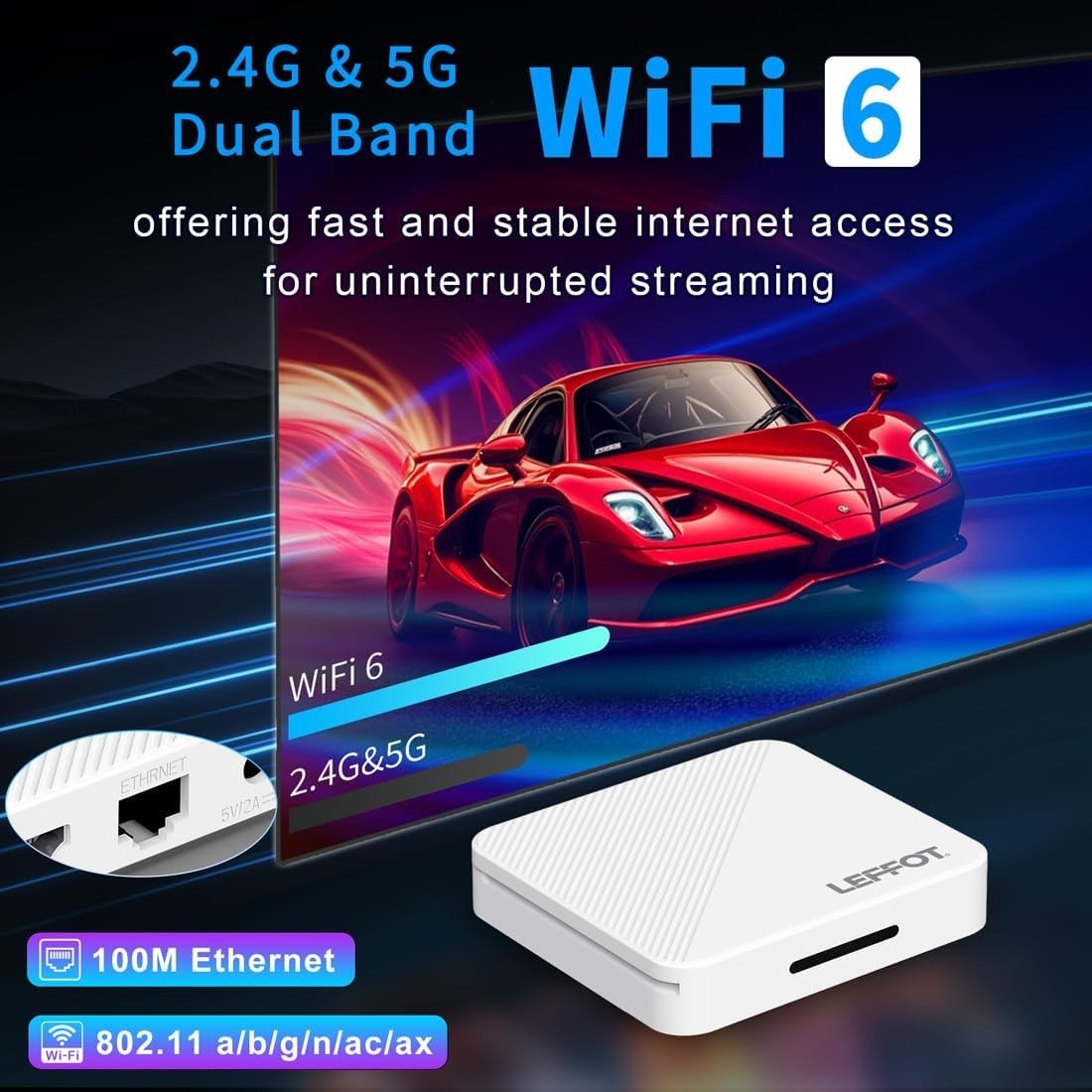 Android 14.0 TV Box 2025, H313 4K Ultra HD Streaming Device for TV with BT 5….