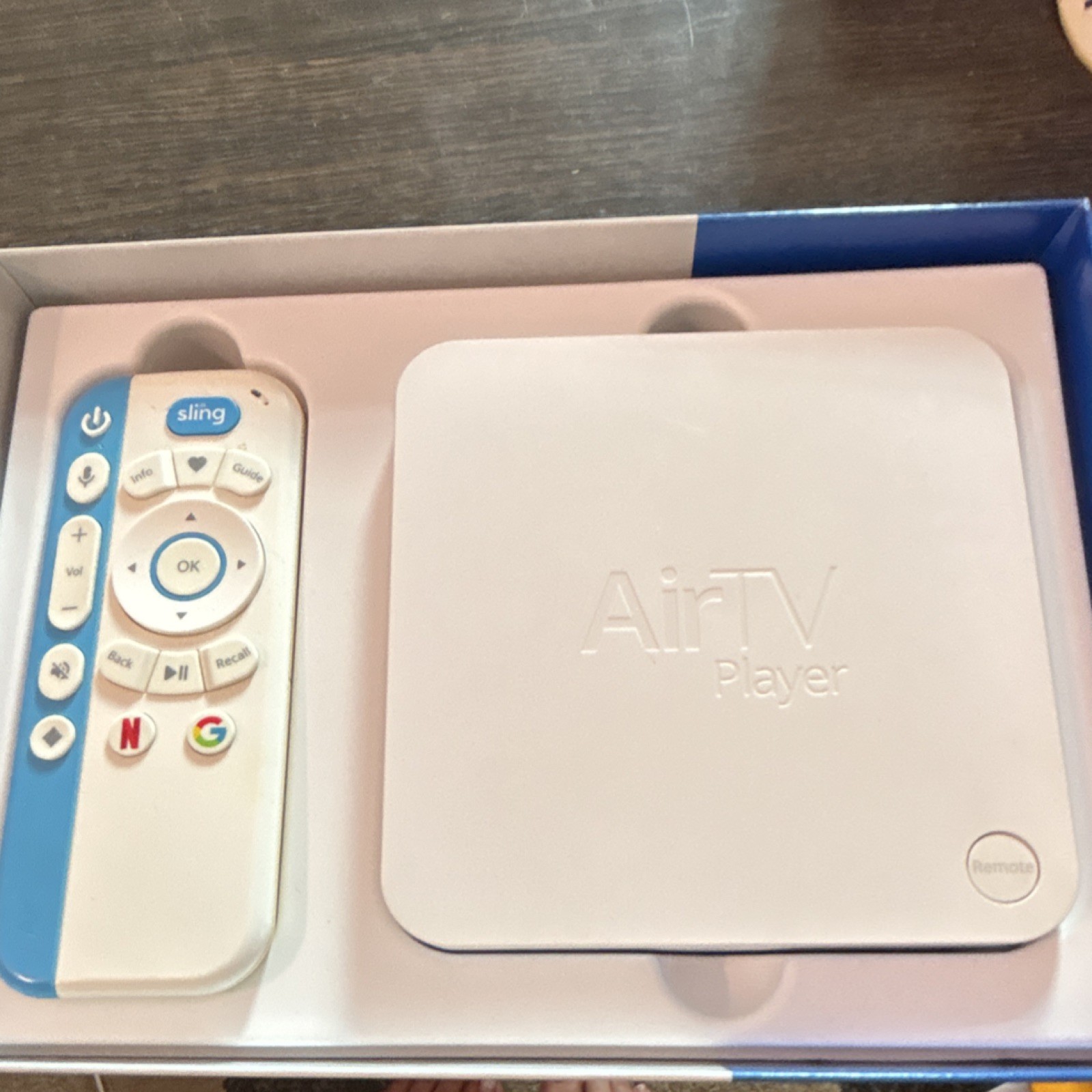 AirTV AirTV Player 4K Media Streamer Box w/ Remote, White/Blue