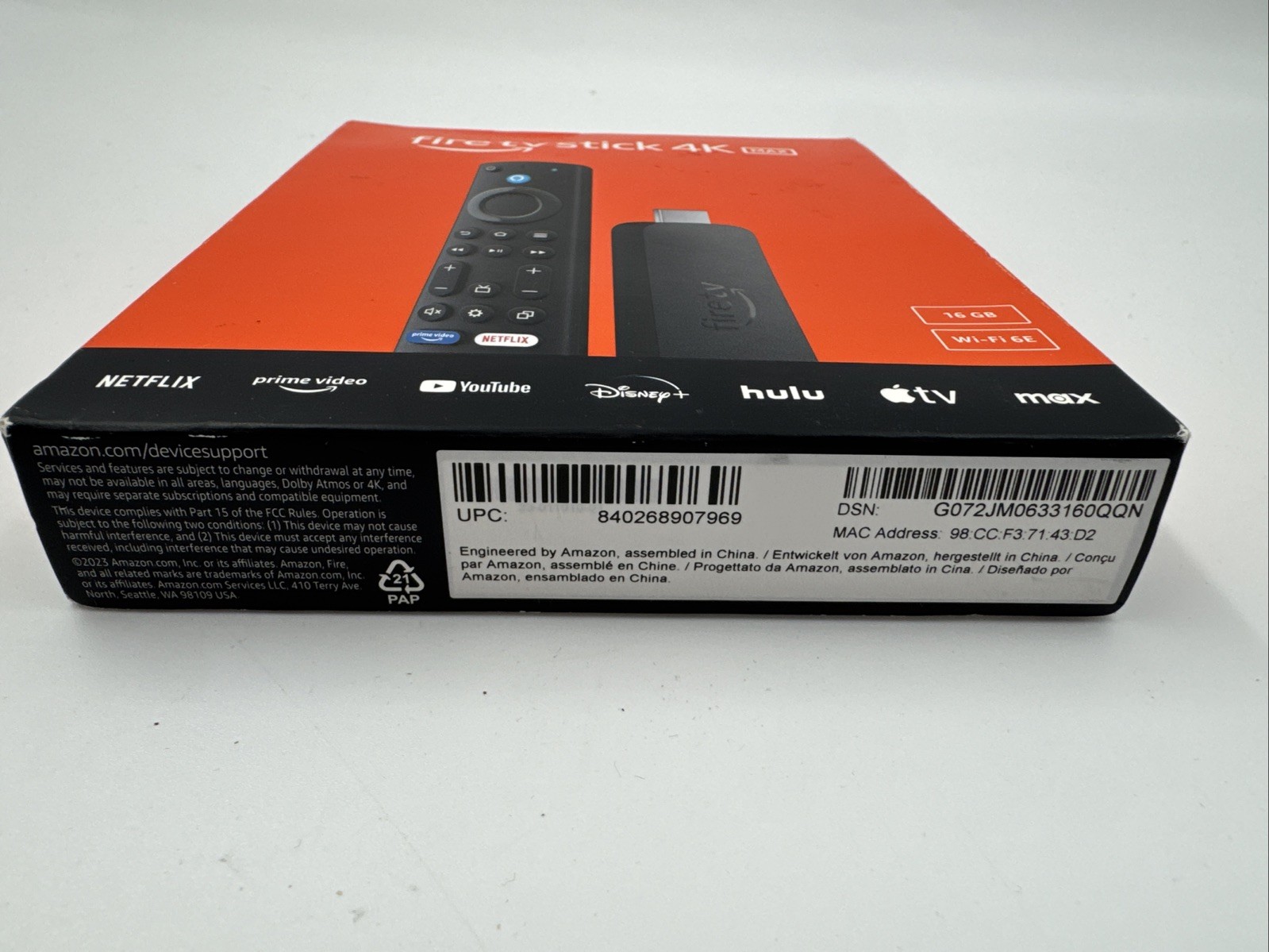 New-Factory Sealed-Fire TV Stick-4K MAX-2nd Gen.-16GB-Wi-Fi 6E-Free Shipping!