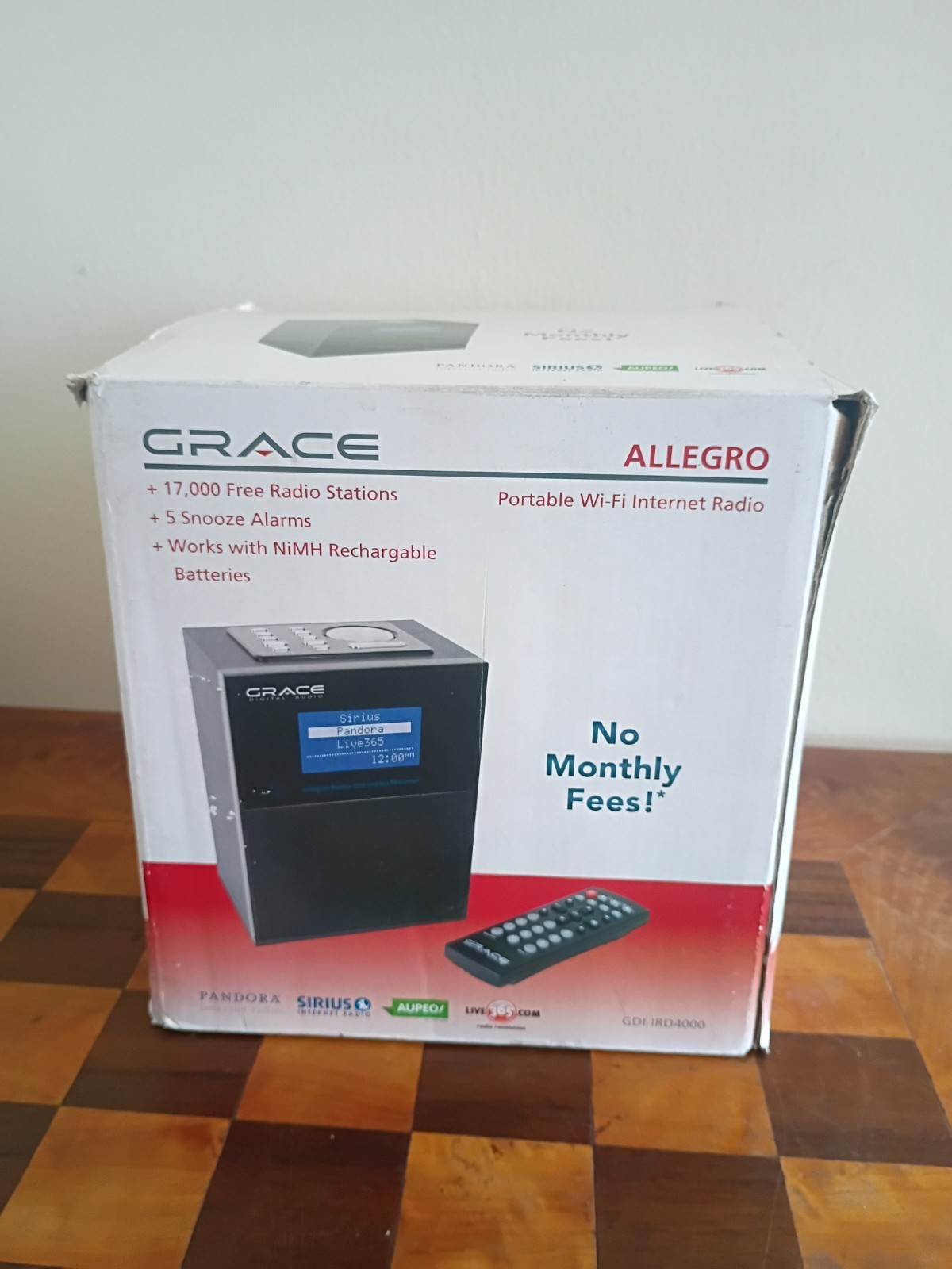 Grace Digital Audio Allegro GDI-IRD4000 WiFi Internet Radio- w/ Remote & Box