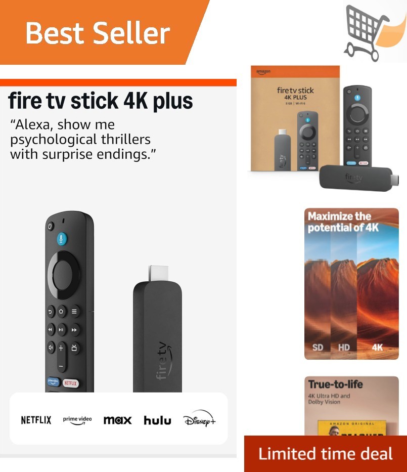 Fire TV Stick 4K Plus Streaming Device 4K Ultra HD Wi-Fi 6 Dolby Atmos