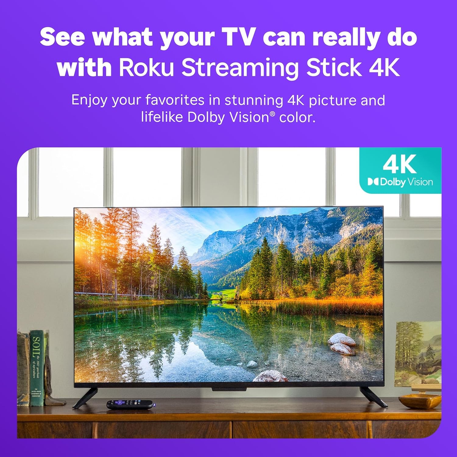 Roku Streaming Stick 4K – HDR & Dolby Vision Roku Streaming Device for TV