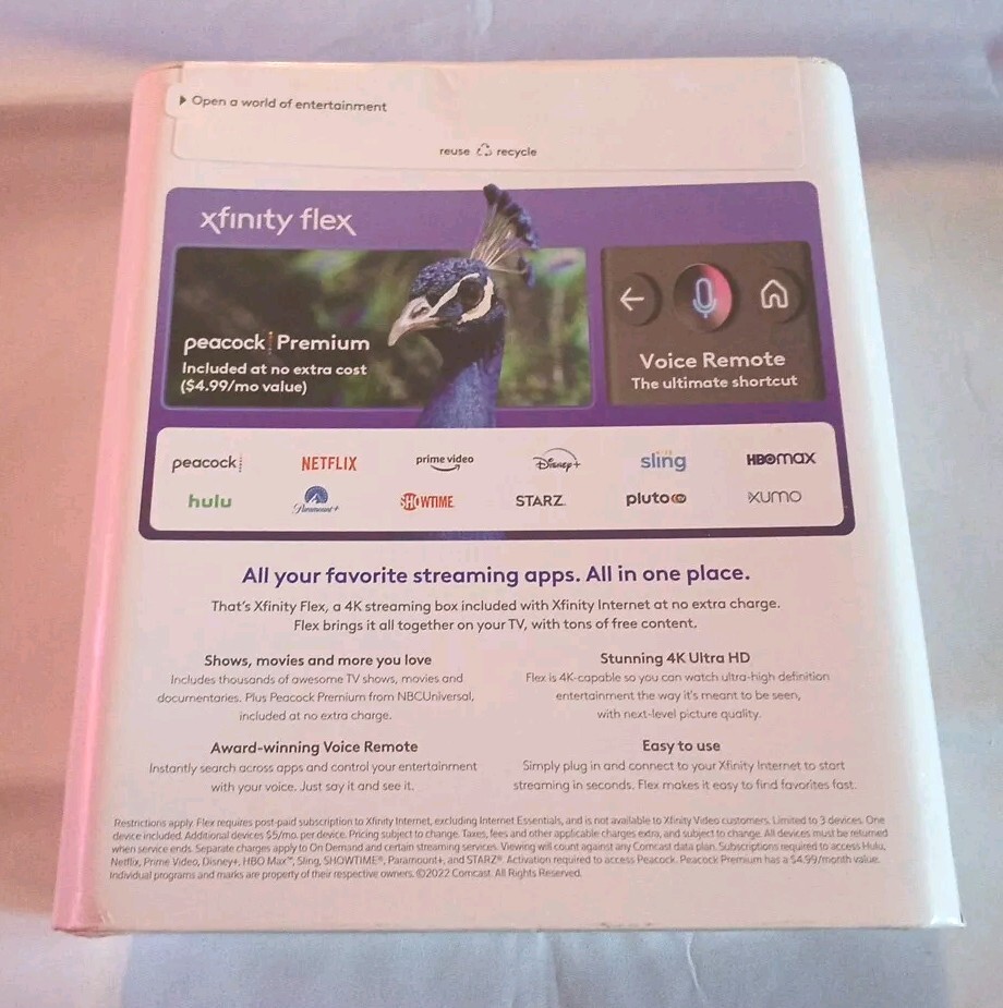 New Xfinity Flex Streaming TV Box 4K with Remote Control