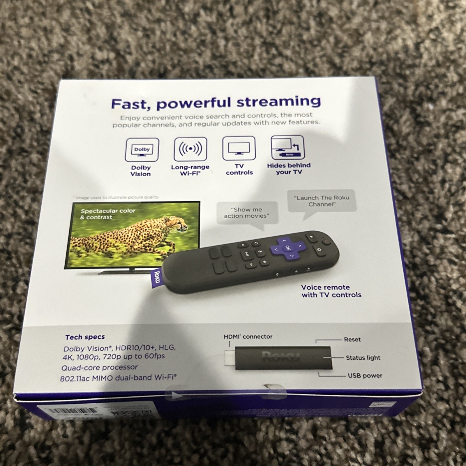 Roku Streaming Stick 4K/HDR/Dolby Vision Streaming Device with Roku Voice Remote