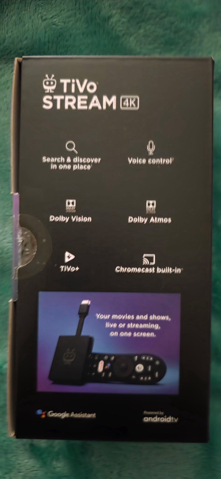 TiVo Stream 4K HDMI Dongle 2160p Android TV Dolby Vision/Atmos Voice Remote