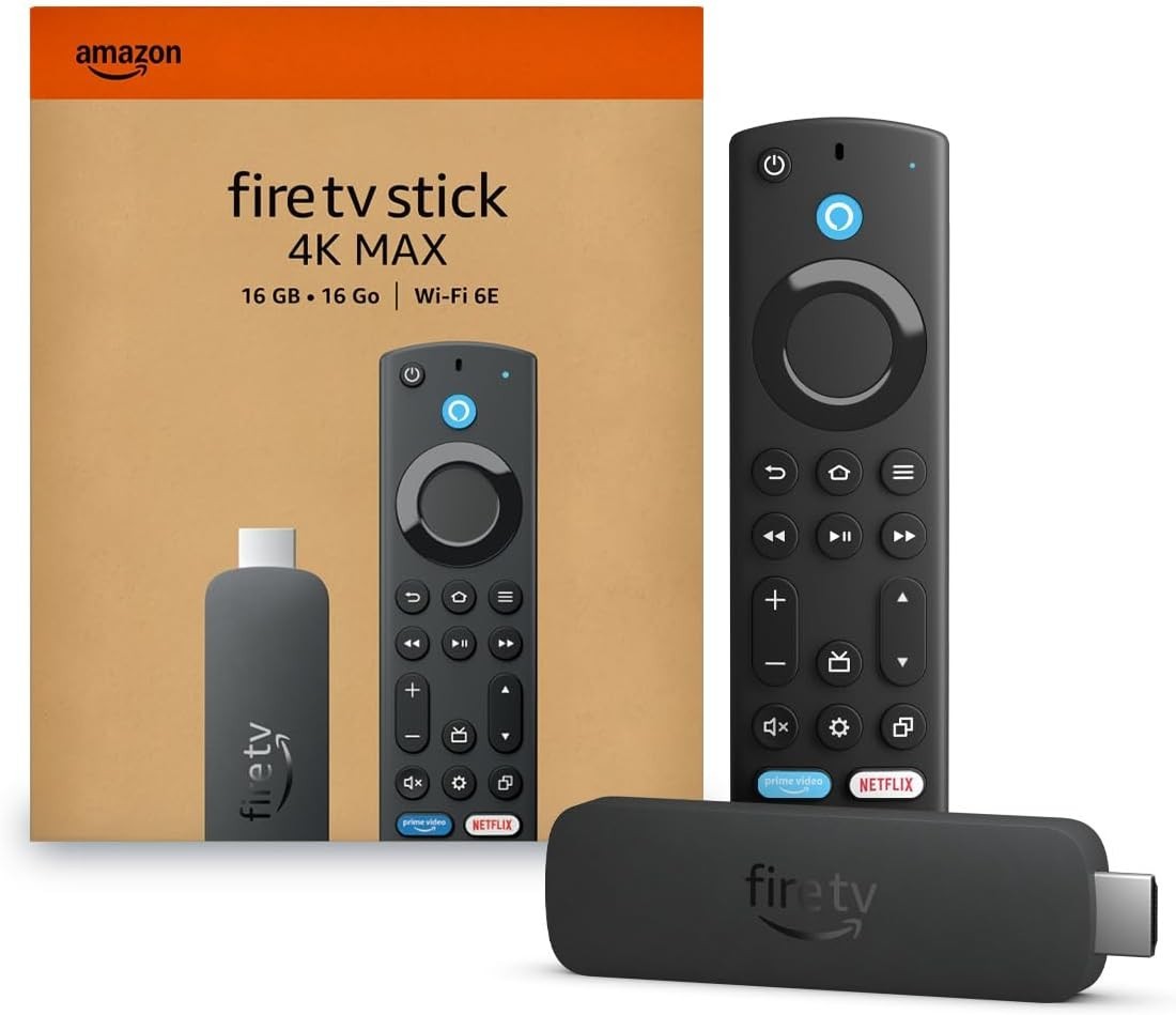 4K Max Streaming Device Fire TV Stick Ultra HD Dolby Atmos Wi-Fi 6E