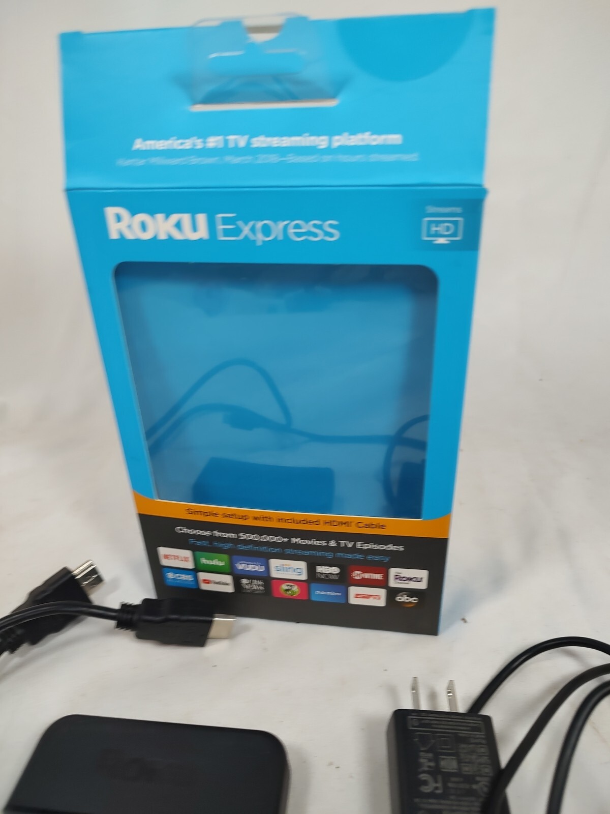 Roku Express 3900X Digital HD Media Streamer Tested NO REMOTE! W/ Power & Hdmi