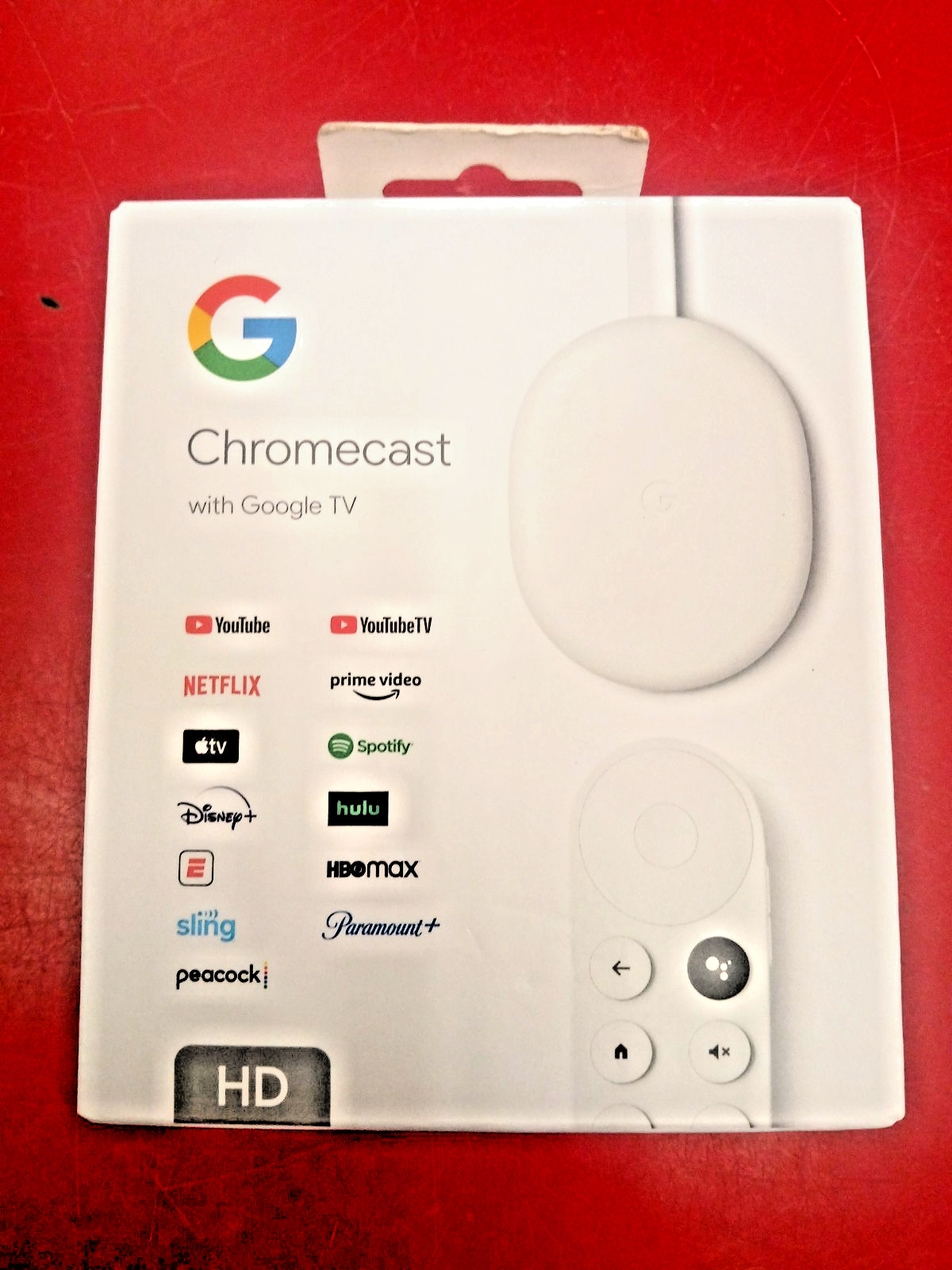 Google Chromecast with Google TV HD GA03131-US Snow Streaming Device (Open Box)