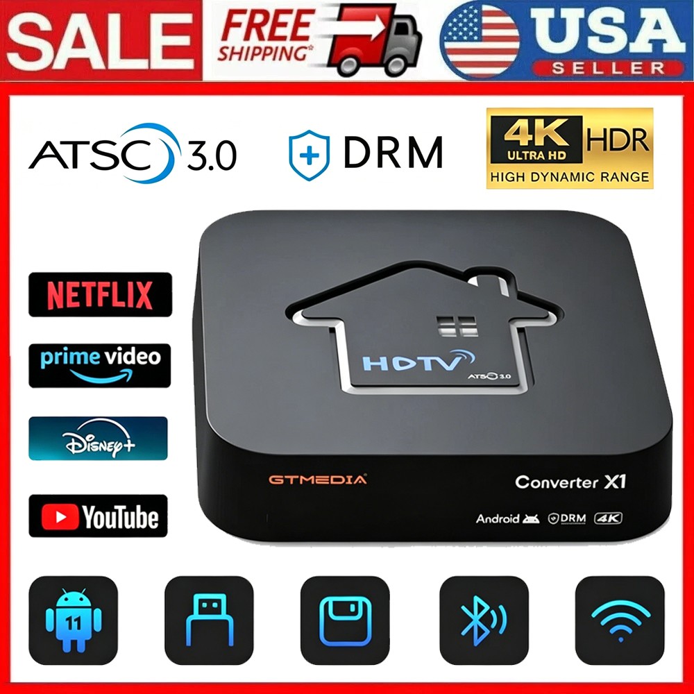 GTMEDIA 4K Next-Gen ATSC 3.0 TV Converter X1 Ultra HD Streaming Device Dual WiFi