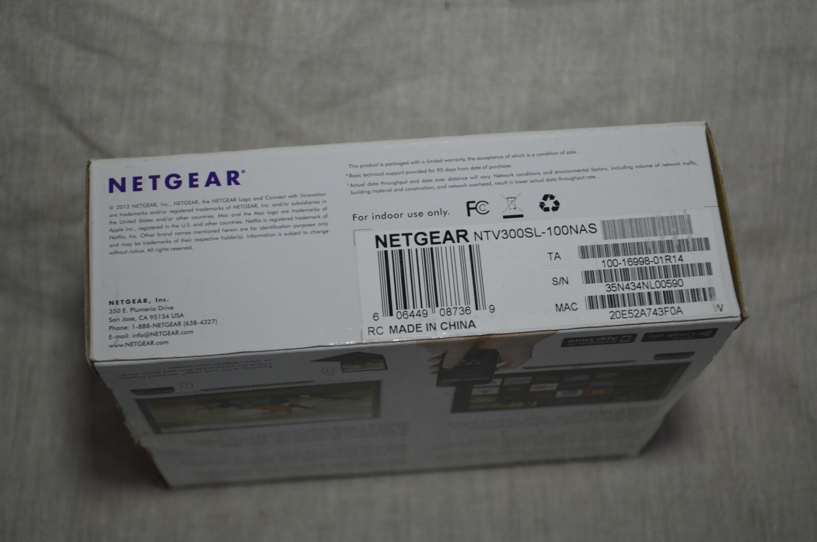 Netgear NeoTV Max Streaming Player NTV300SL New-Open Box