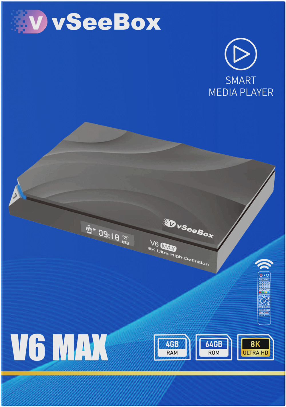 New vSeeBox V6 Max 8K Streaming Android TV Box Voice Control WiFi6