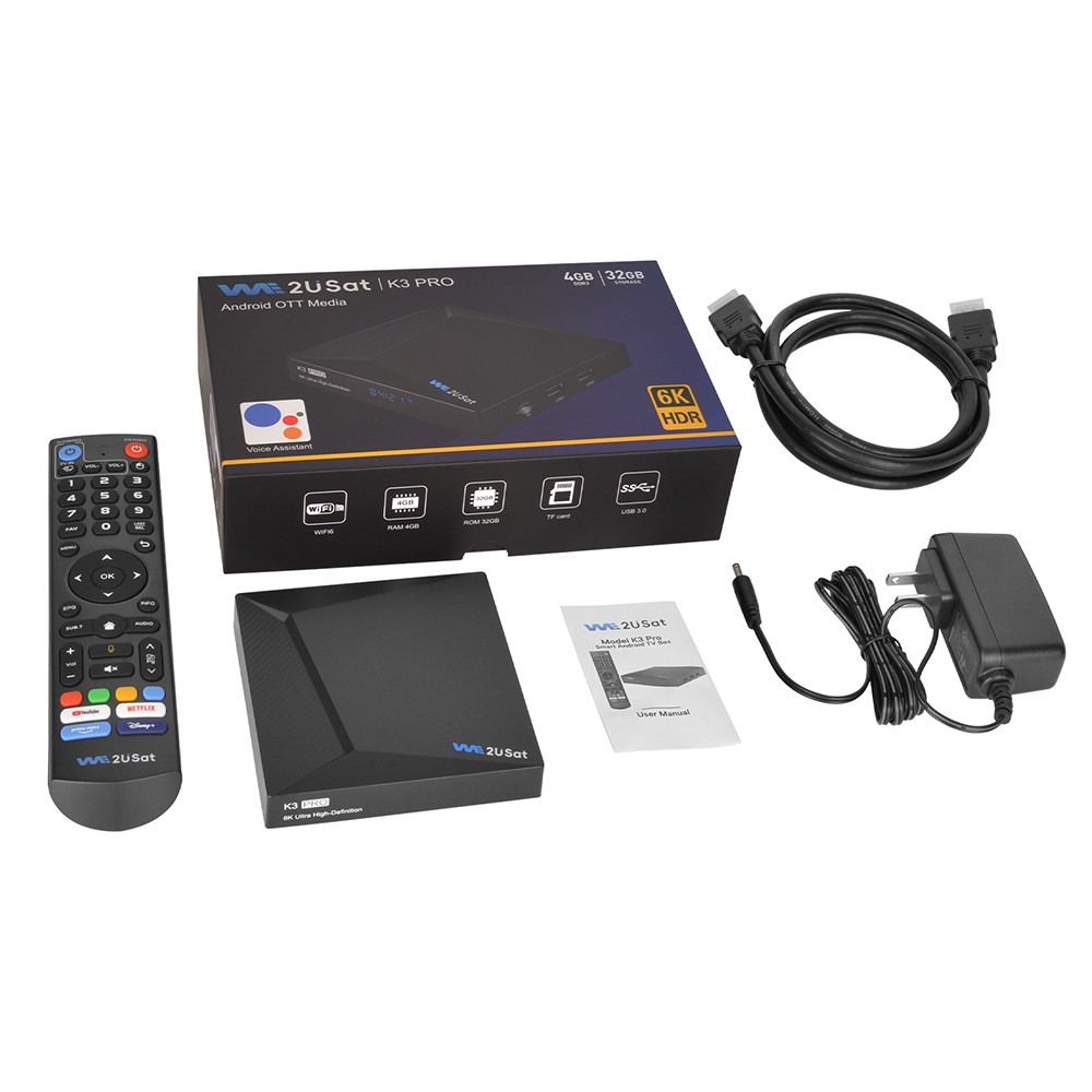 We2USat K3 PRO Android TV Box Plug and Play free shipping from USA