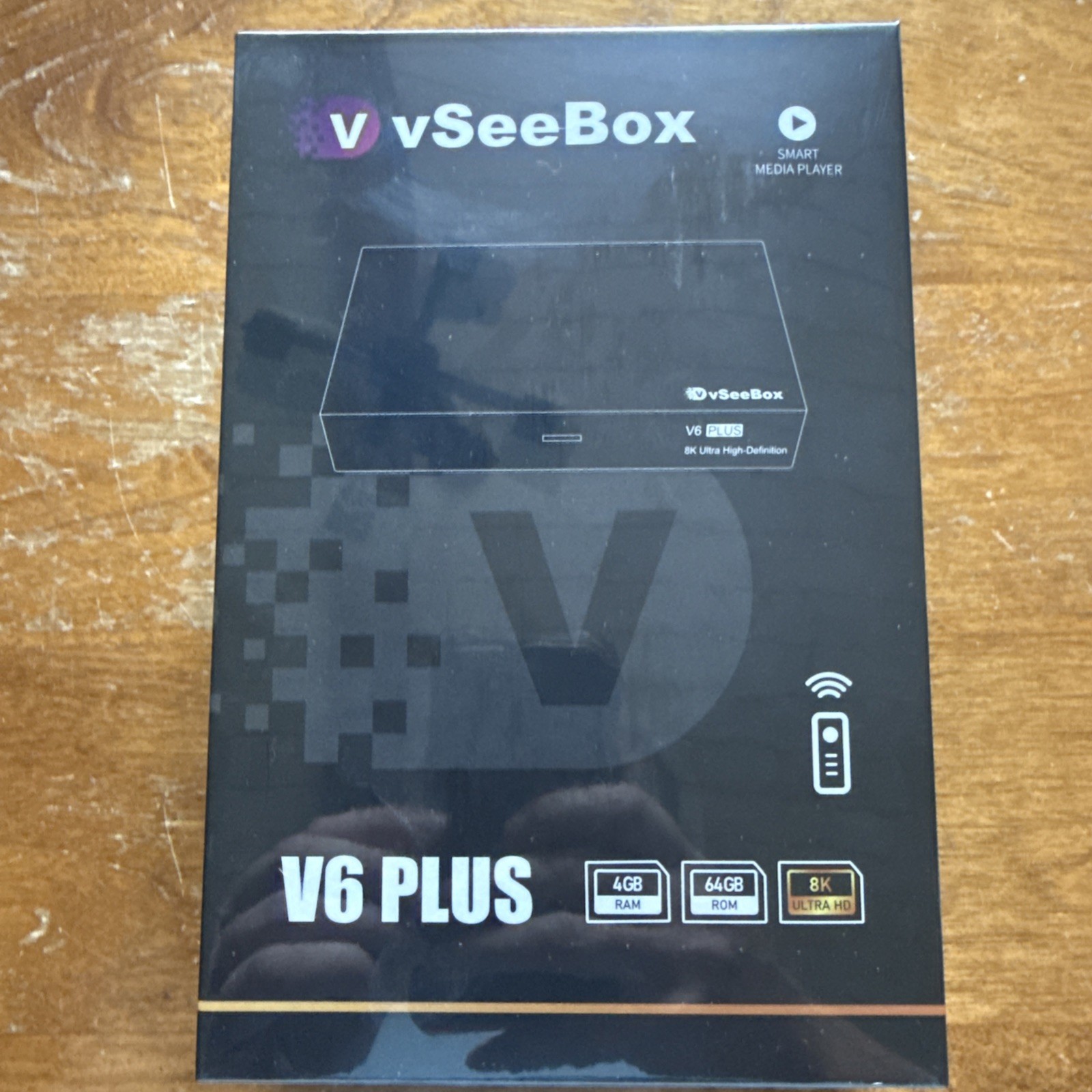 vSeeBox V6 Plus 8K UHD Streaming Media Player WiFi HDMI Black