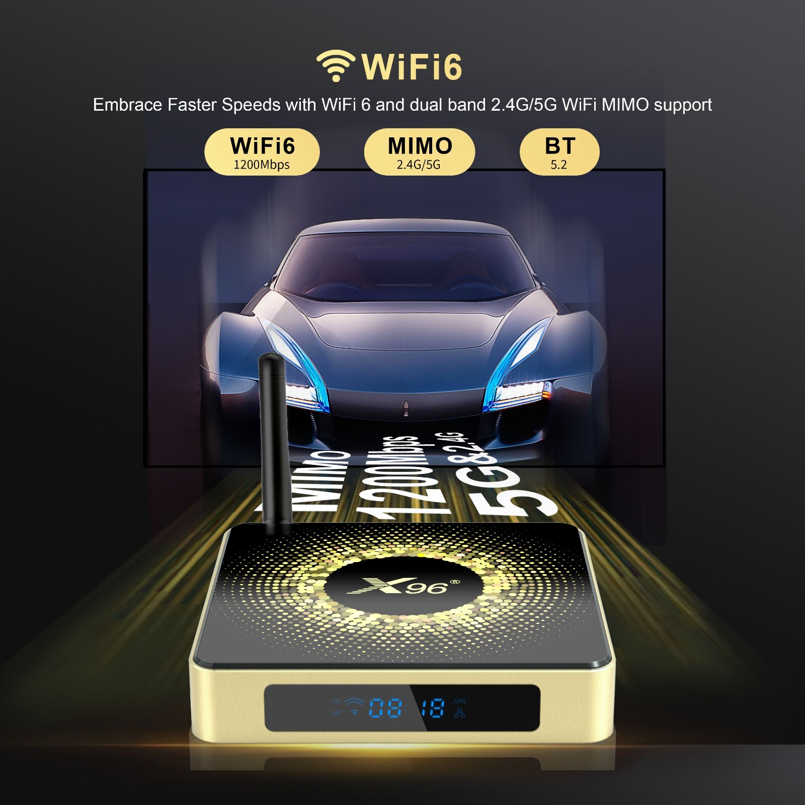 X96 X10 8K Android 11.0 TV Box S928X 4G 32G/64G WiFi6 1000M BT5.2 H.265 HDR Box