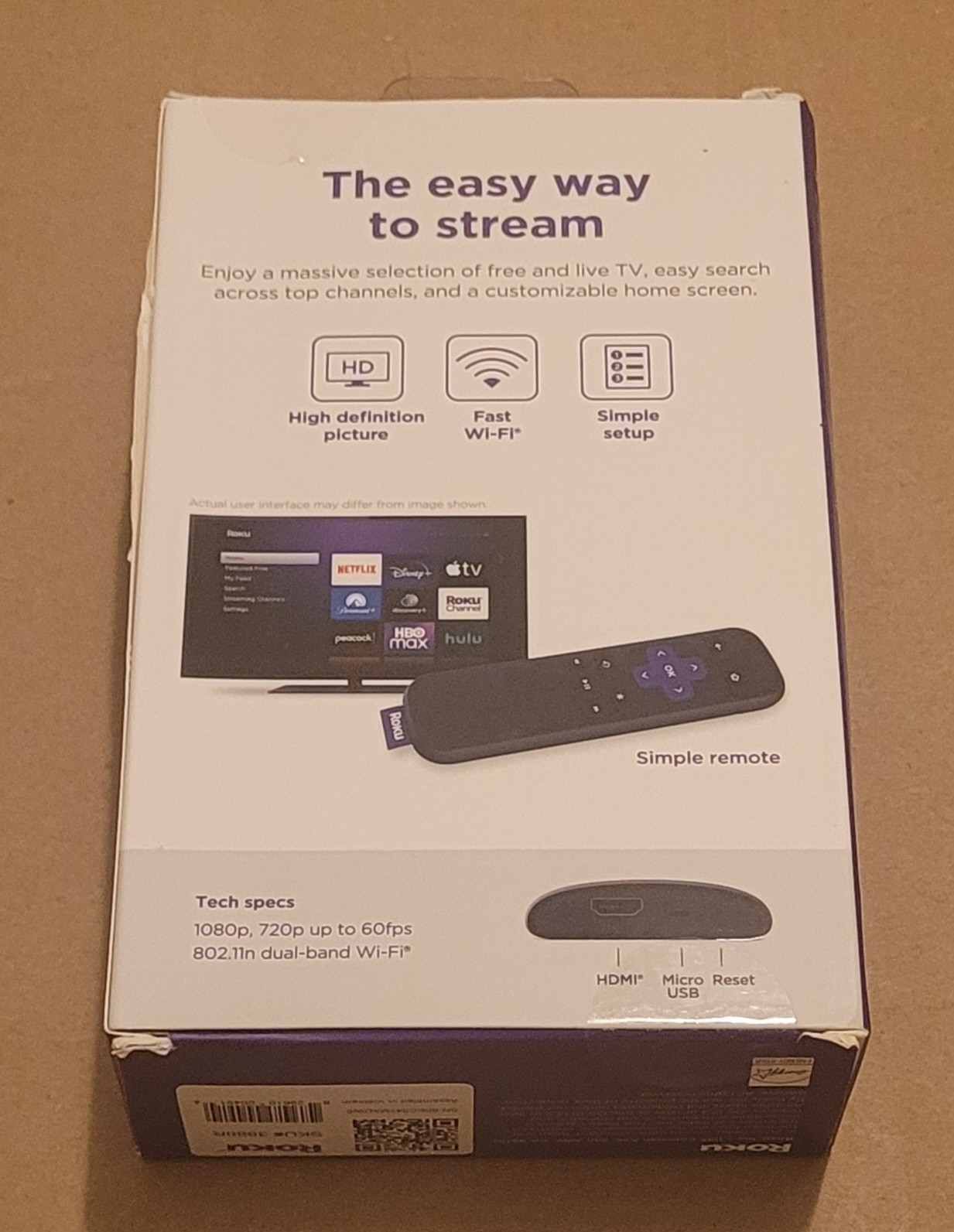 Roku Express 3960r HD Streaming Media Player with High Speed HDMI Cable SEALED