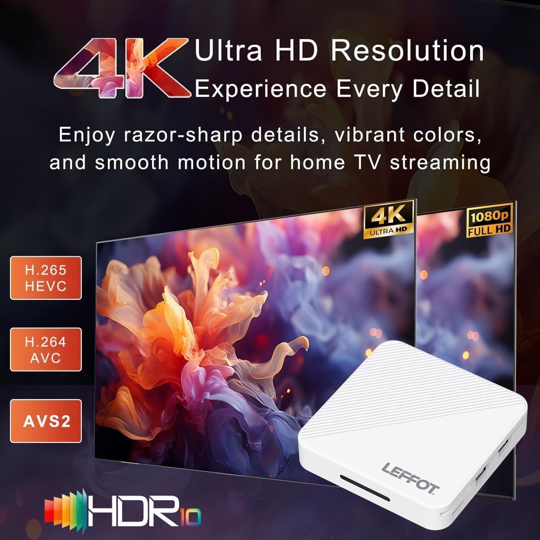 Android 14.0 TV Box 2025, H313 4K Ultra HD Streaming Device for TV with BT 5….