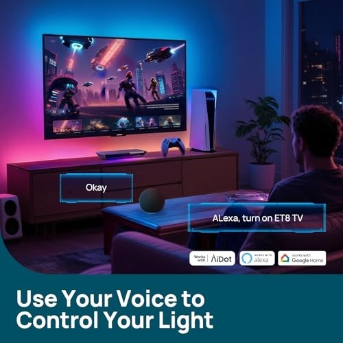 8K HDMI Sync Box with AI LumiSync, Cuttable LED Backlights for 27-90 inch TVs