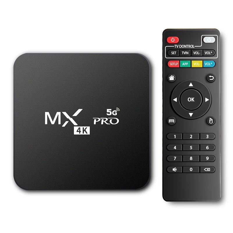 Smart TV Box Media Stream Player Android 13.0 WIFI 6 Quad Core 4K UHD MX PRO