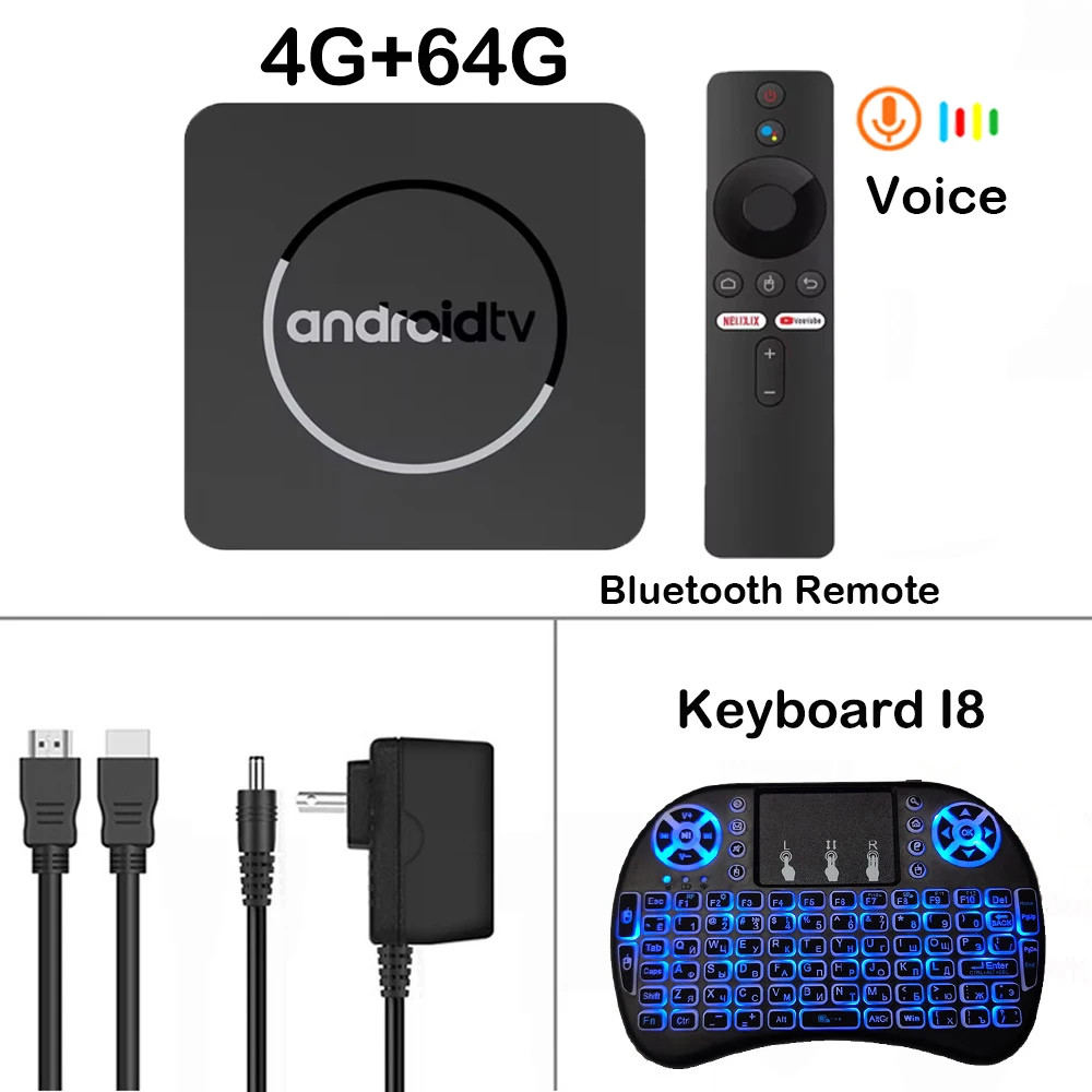 Android TV Box Q10 Android 14 Dual Wifi 2.4G&5G Google Voice Ram 4GB 8GB Rom 64G