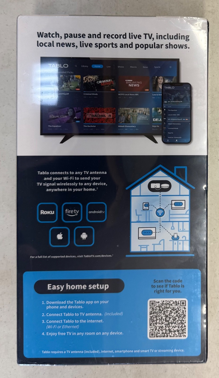 Tabloo TV 50+ Hours of DVR Storage/2 TV Tuners Indoor TV Antenna Included (043)