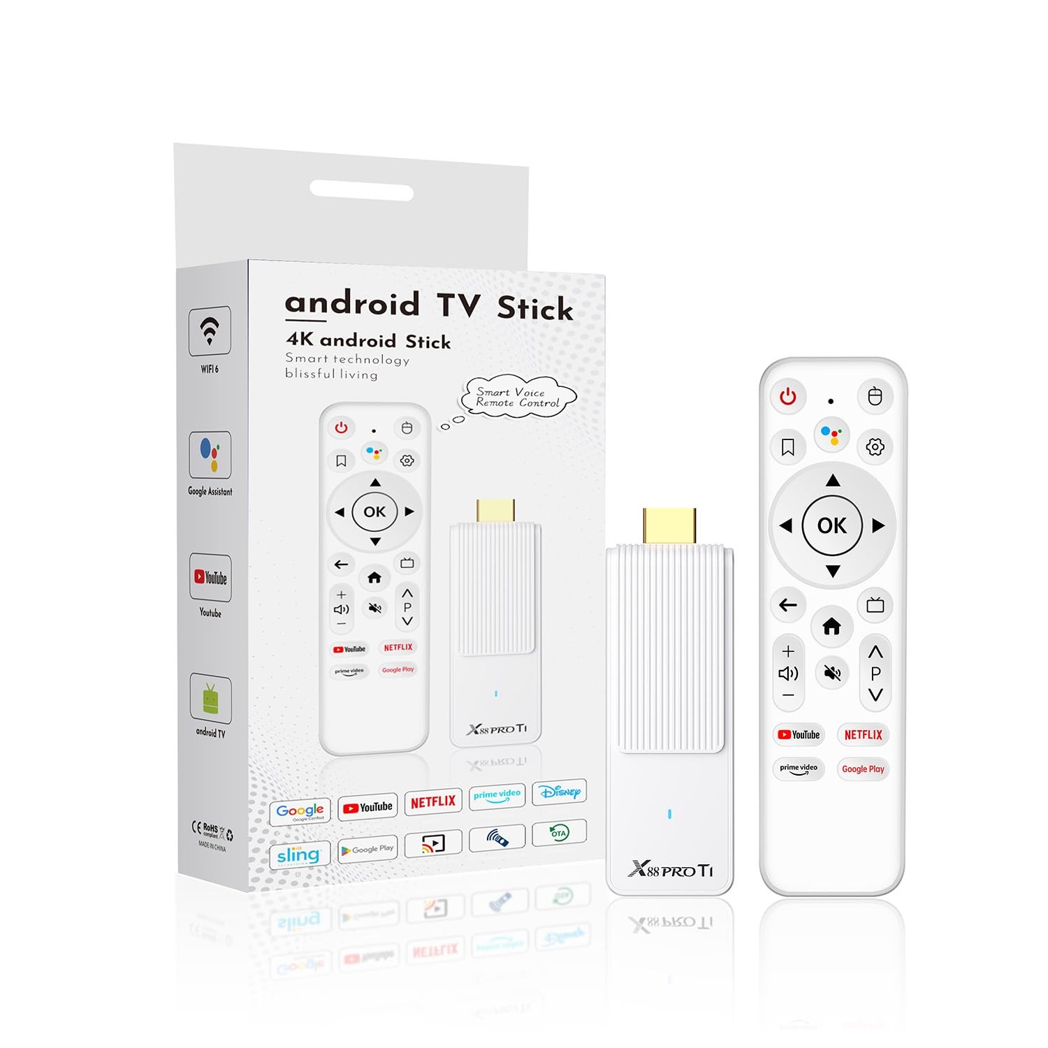 Android TV Stick 4K, 2025 TV Stick Android 14.0 2GB RAM 16GB ROM Ultra HD RK3…