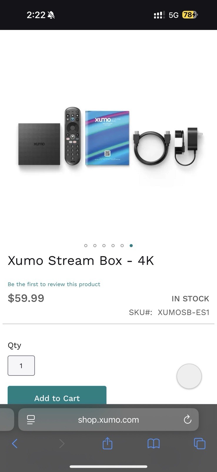 Xumo 4K Streaming BOX & Voice Remote NEW UPDATED XUMO -NEVER OPENED-SPECTRUM APP