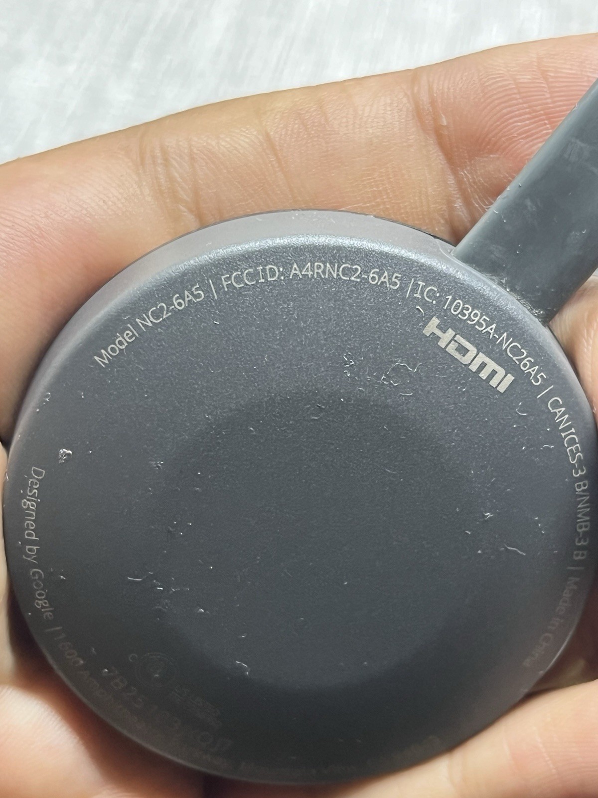 Google Chromecast NC2-6A5 3rd Gen Media Streaming Device w/ Power Cable