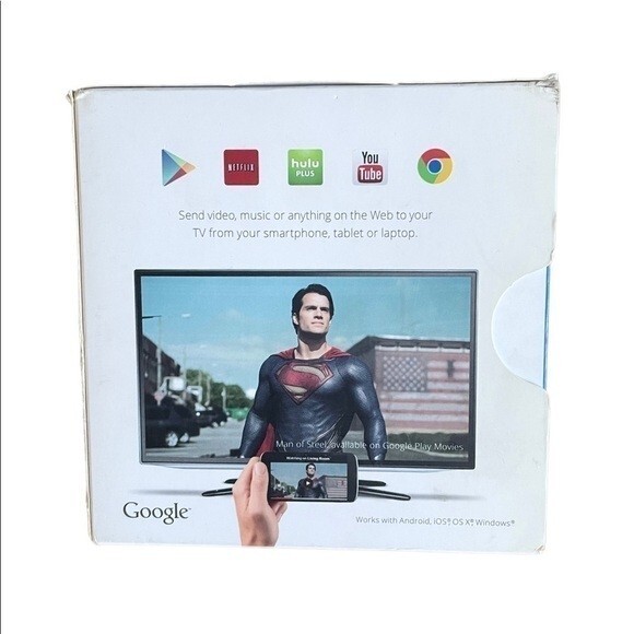 Google Chromecast 1st Gen Media Streamer HDMI Smart TV Device Black NIB