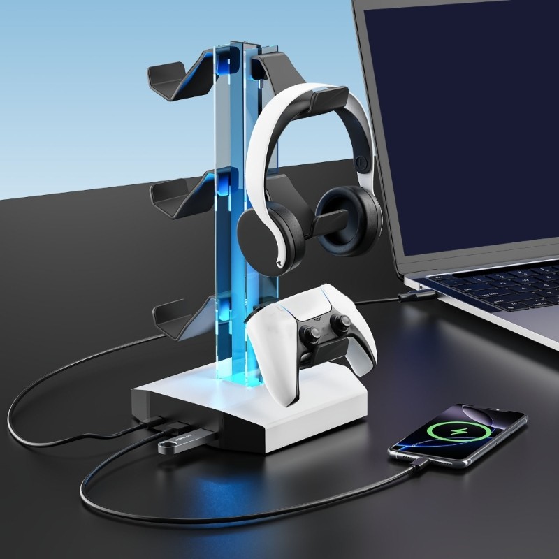 Adjustable brightened Sound Stand For Different Game Controllers And Storage
