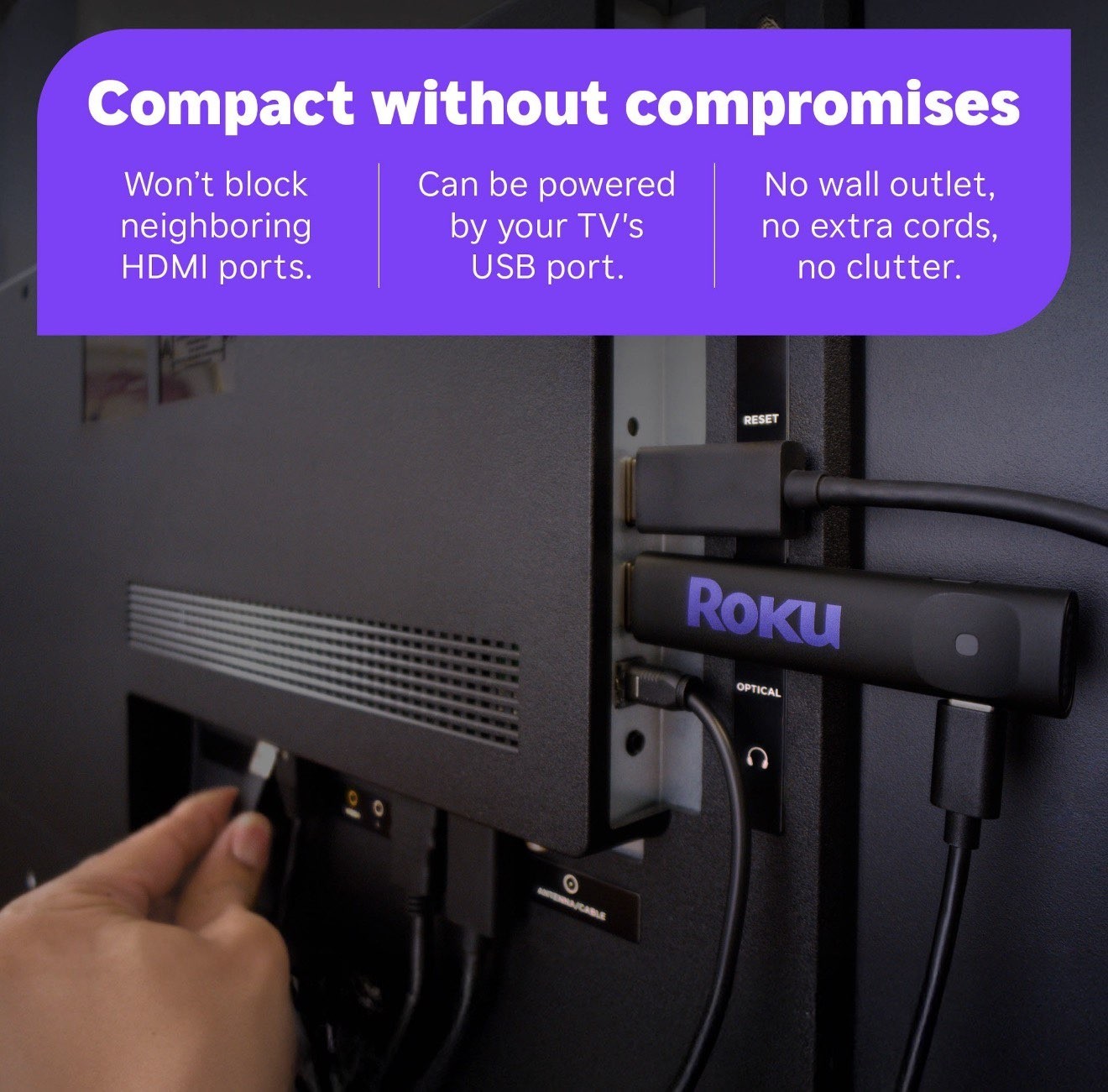 Roku HD Streamer 2026 Streaming Stick Device for TV with Voice Remote Free Cable