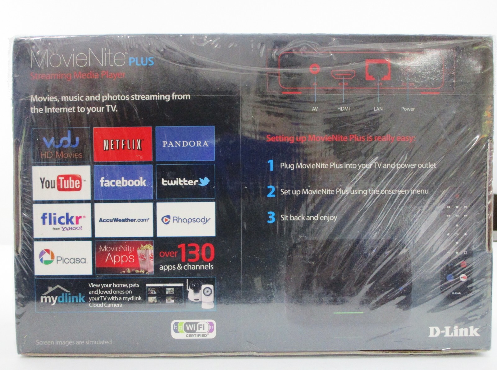D-Link MovieNite Plus Streaming Media Player DSM-312 With Remote Factory Sealed