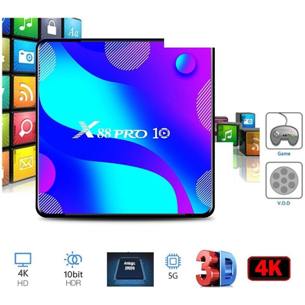 X88 Pro 10 Android Tv Box 11.0 Smart Tv Box Rk3318 2Gb 16Gb Support Wifi T7