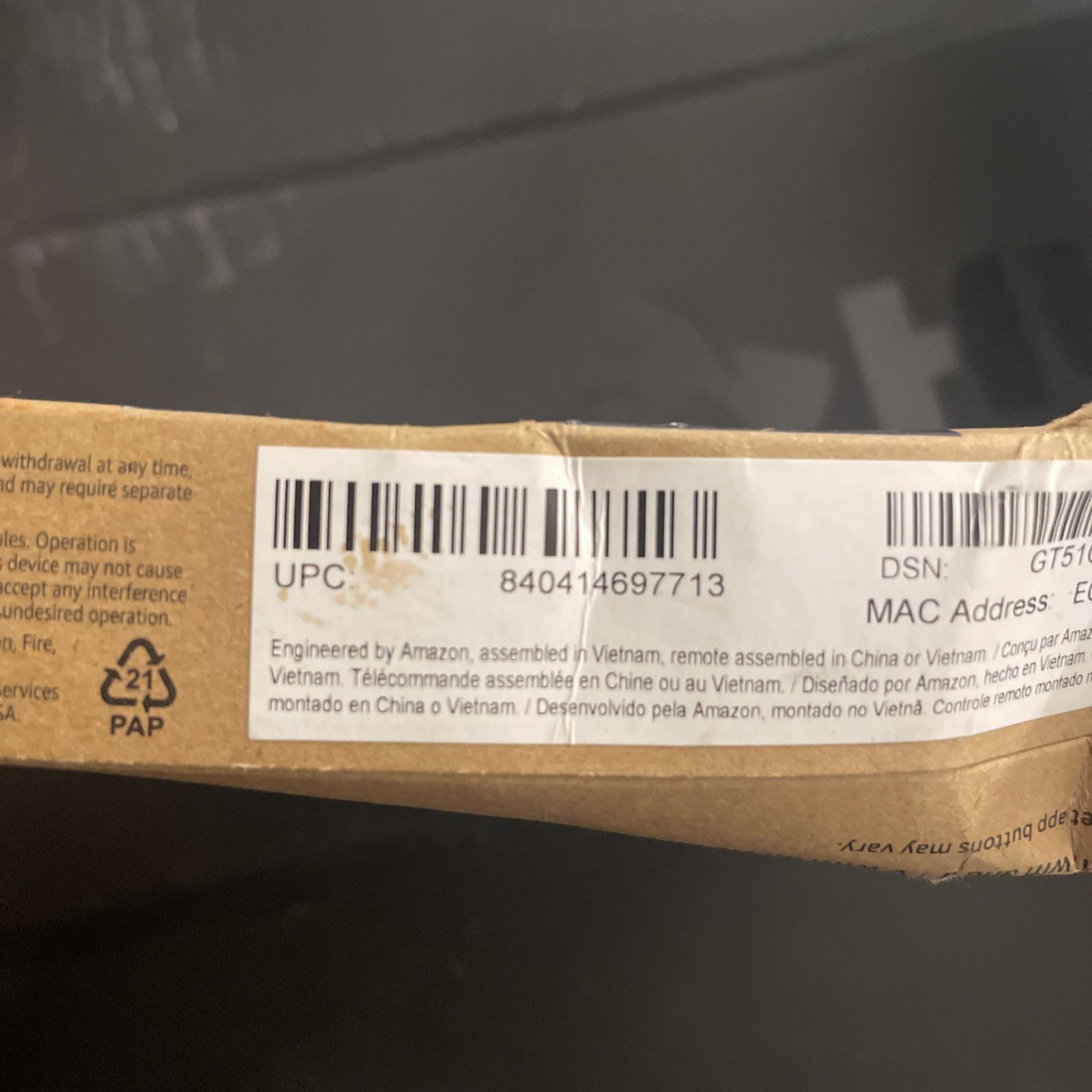 Amazon Fire TV Stick HD (2024) BOCQMRKRV5 8gb WiFi 5