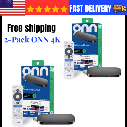 2-Pack ONN 4K Streaming Device Google TV Gemini 2026 UHD 8GB Voice Remote US