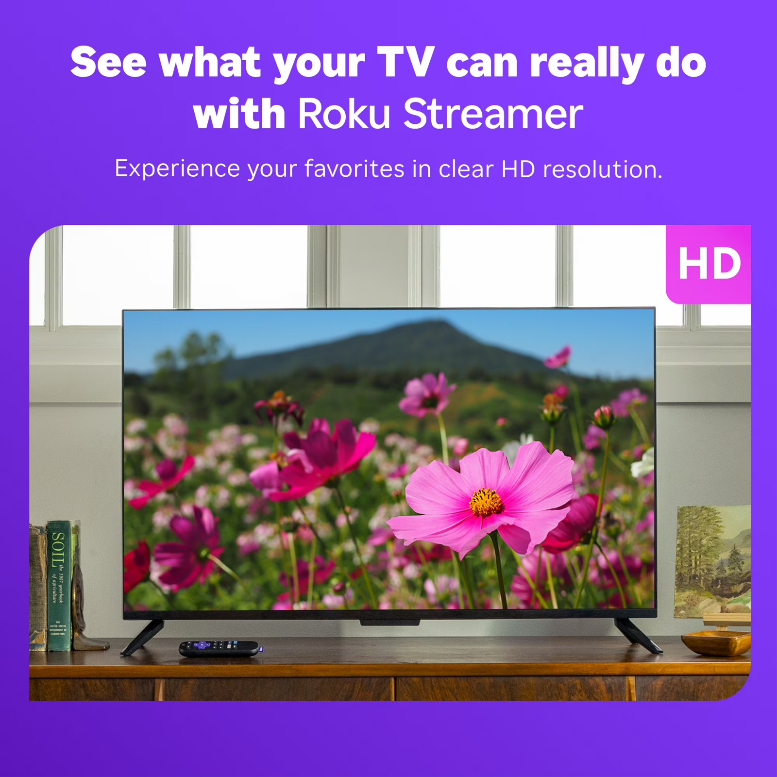 Roku HD Streamer 2026 Streaming Stick Device for TV with Voice Remote Free Cable