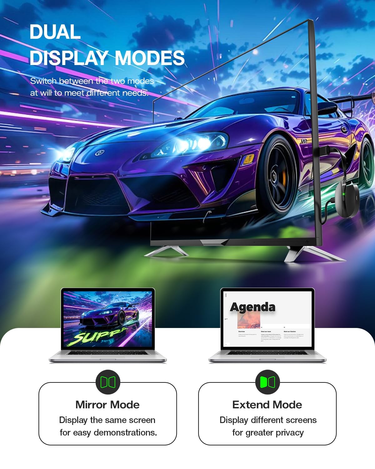 Aimibo True 4K Wireless Display Adapter 2026 Plug Play 2.4G5G60Hz Hdmi Wireless