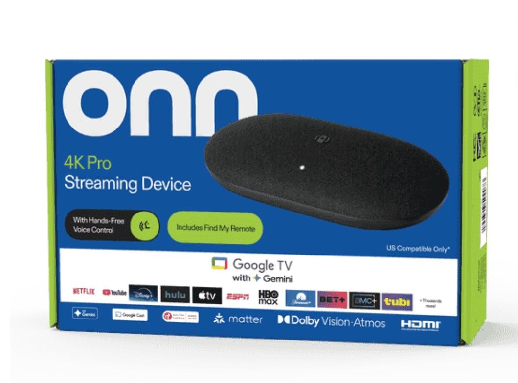 Onn 4K Pro Streaming Device Google TV 32GB Dolby Vision Atmos HDMI 2026 Model