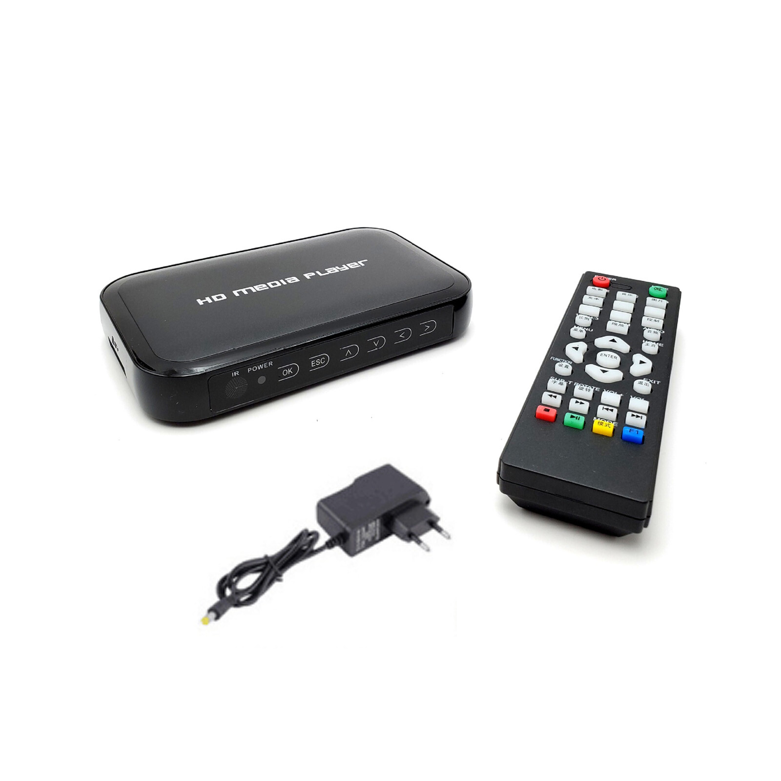 SD USB MMC HDMI VGA AV YPbPr 1080p Multi TV Media Player + IR Fernbedienung