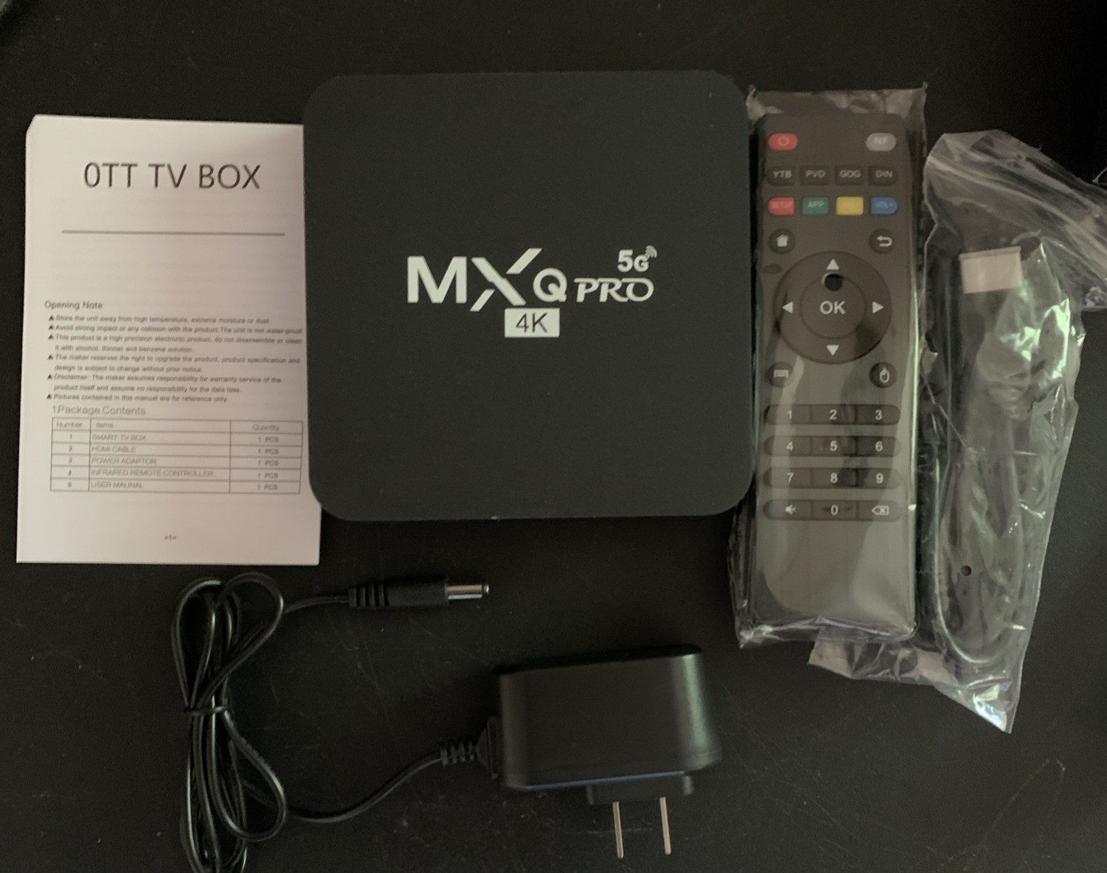 MXQ Pro 4K Android TV Box 64 Bit Quad Core Hevc H.265 4K UCD Netflix Wi-Fi HDMI.