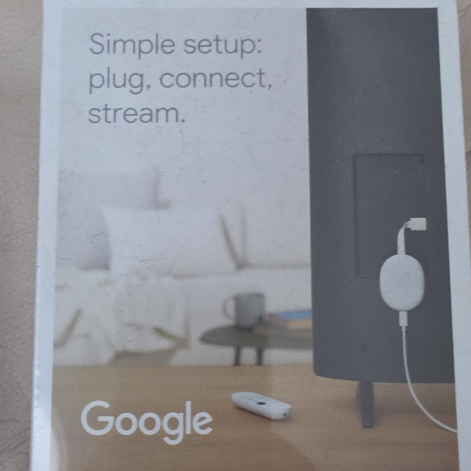 Google Chromecast HD with Google TV GA03131-US White Open Box Complete