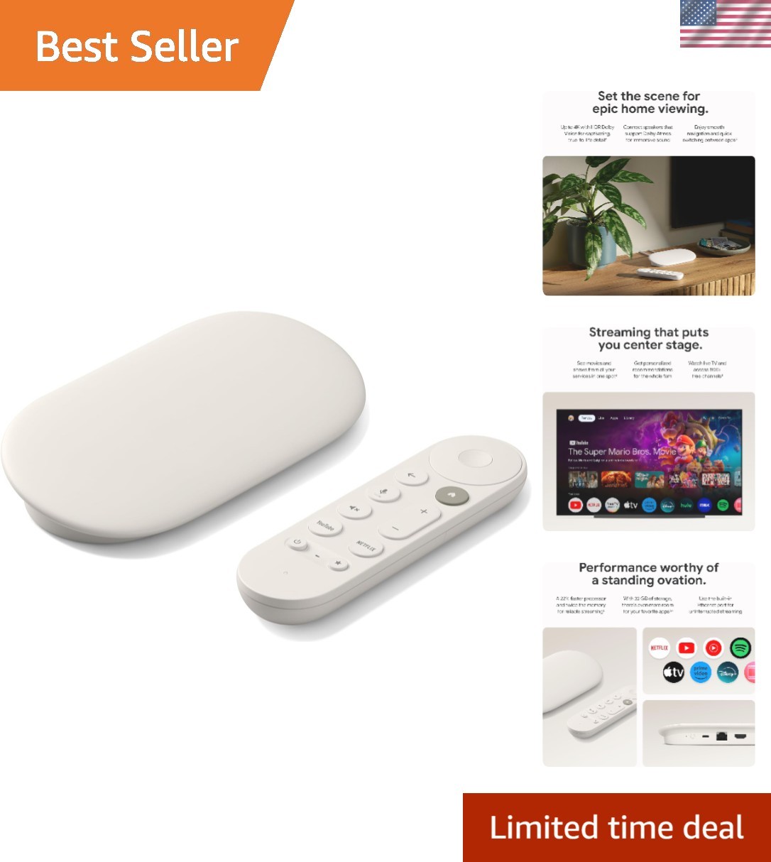 Compact 4K HDR Streaming Player with Voice Control & Universal Compatibility