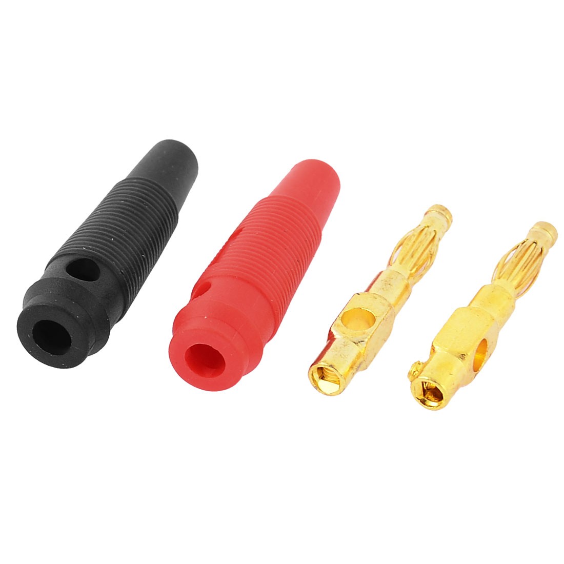 6pcs Red Black Insulated Jacket Audio Speaker Wire Banana Connector Adapter