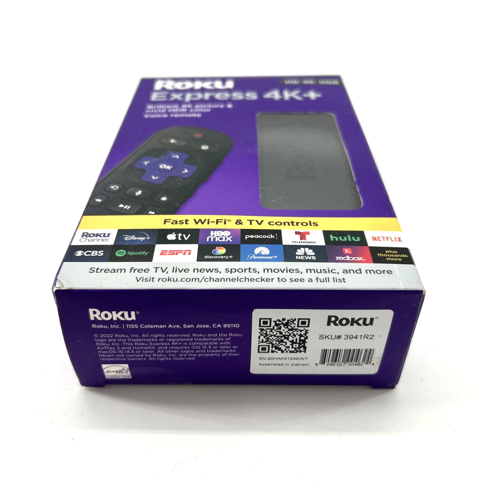 Roku Express 4K+ -HD/4K/HDR- Voice Remote & Streaming Dongle New & Sealed